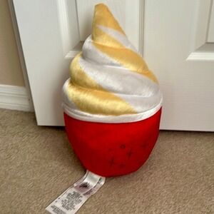 Disney Parks Dole Whip Swirl Ice Cream Cone Plush Icon Food 15"‎